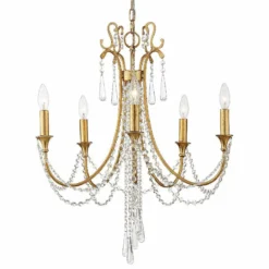 Crystorama Arcadia 23 1/2"W Antique Gold 5-Light Chandelier