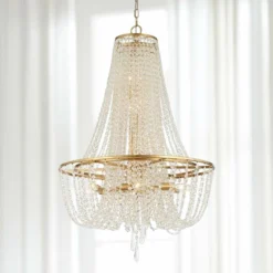 Crystorama Arcadia 24" Wide Antique Gold Crystal Chandelier