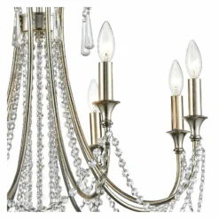 Crystorama Arcadia 27"W Antique Silver Crystal Chandelier -Outlet The Radiantix Store crystorama arcadia 27 inchw antique silver crystal chandelier 74v02views1