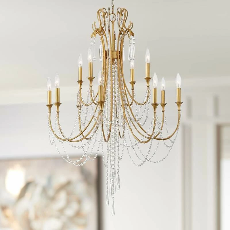 Crystorama Arcadia 32 1/2" Wide 12-Light Antique Gold Chandelier 3 Crystorama Arcadia 32 1/2" Wide 12-Light Antique Gold Chandelier