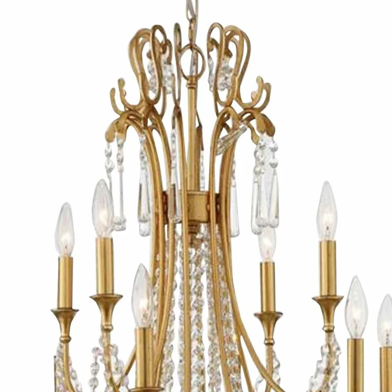 Crystorama Arcadia 32 1/2" Wide 12-Light Antique Gold Chandelier 6 Crystorama Arcadia 32 1/2" Wide 12-Light Antique Gold Chandelier - Image 4