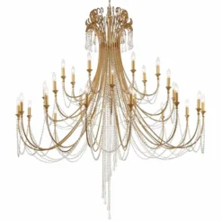Crystorama Arcadia 61" Wide Antique Gold 28-Light Chandelier