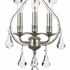 Crystorama Ashton 10"W Olde Silver 3-Light Mini Chandelier -Outlet The Radiantix Store crystorama ashton 10 inchw olde silver 3 light mini chandelier 39y93views1