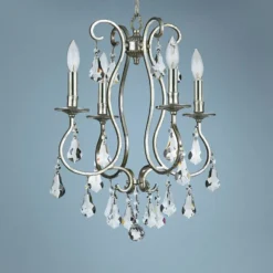 Crystorama Ashton 16" Wide Olde Silver 4-Light Chandelier