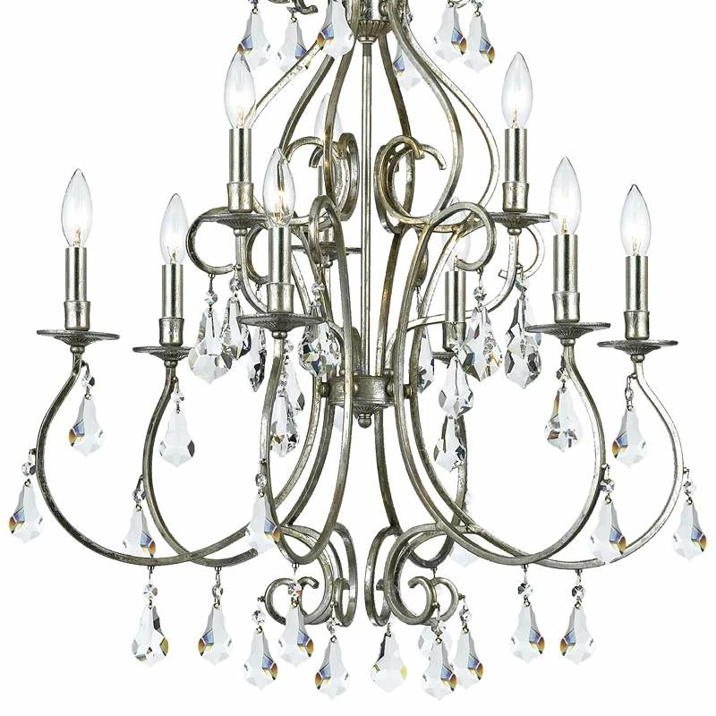 Crystorama Ashton 25 1/2"W Olde Silver 9-Light Chandelier 4 Crystorama Ashton 25 1/2"W Olde Silver 9-Light Chandelier - Image 2