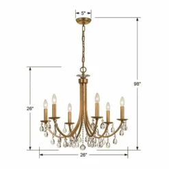 Crystorama Bridgehampton 26"W Antique Gold 6-Light Crystal Chandelier -Outlet The Radiantix Store crystorama bridgehampton 26 inchw antique gold 6 light crystal chandelier 444f1views3
