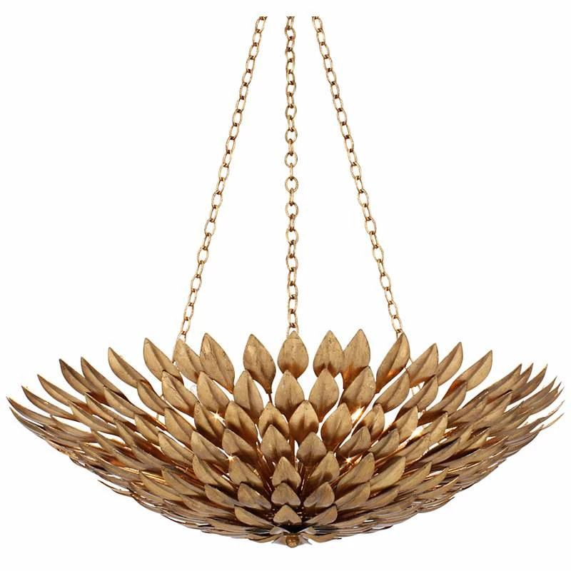 Crystorama Broche 24" Wide Antique Gold Pendant Light 4 Crystorama Broche 24" Wide Antique Gold Pendant Light - Image 2