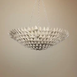 Crystorama Broche 30" Wide Antique Silver Pendant Light