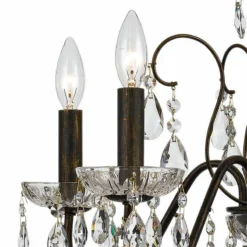 Crystorama Butler 23" Wide 5-Light English Bronze Chandelier -Outlet The Radiantix Store crystorama butler 23 inch wide 5 light english bronze chandelier 39y01views1