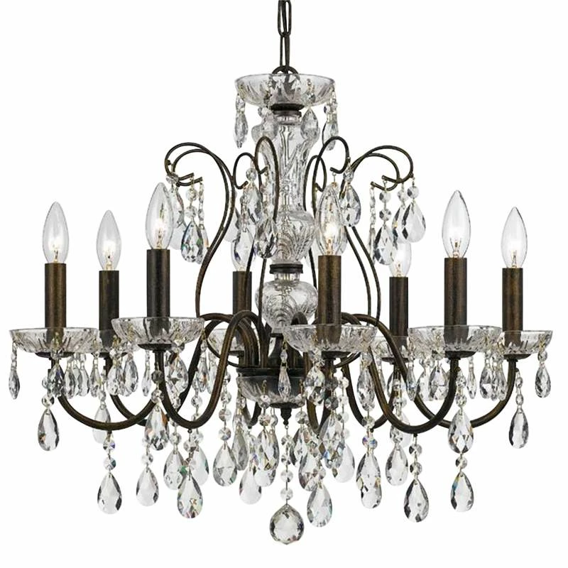 Crystorama Butler 25 1/2" W English Bronze 8-Light Crystal Chandelier 4 Crystorama Butler 25 1/2" W English Bronze 8-Light Crystal Chandelier - Image 2