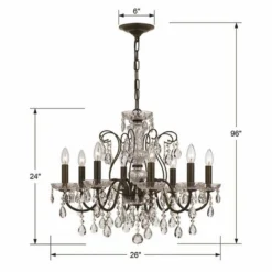 Crystorama Butler 25 1/2" W English Bronze 8-Light Crystal Chandelier 11 Crystorama Butler 25 1/2" W English Bronze 8-Light Crystal Chandelier -Outlet The Radiantix Store crystorama butler 25 and one half inch w english bronze 8 light crystal chandelier 947e1views3