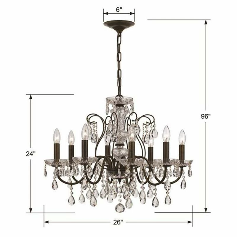 Crystorama Butler 25 1/2" W English Bronze 8-Light Crystal Chandelier 7 Crystorama Butler 25 1/2" W English Bronze 8-Light Crystal Chandelier - Image 5