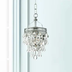 Crystorama Calypso 7 1/2"W Convertible Chrome Mini Pendant