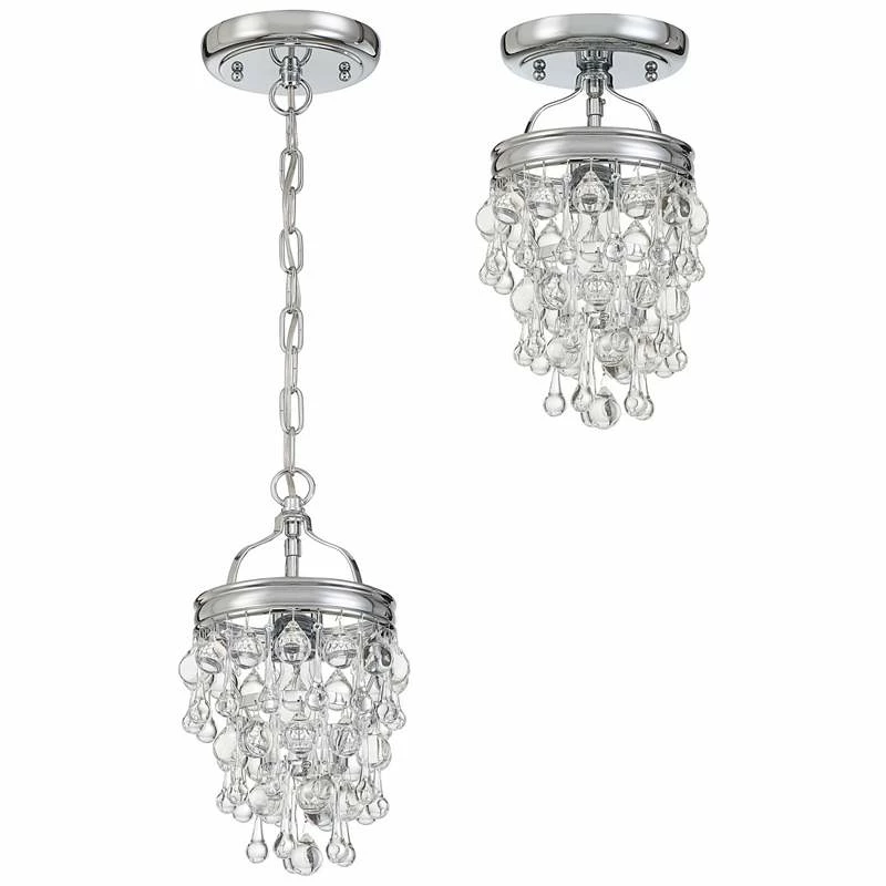 Crystorama Calypso 7 1/2"W Convertible Chrome Mini Pendant 9 Crystorama Calypso 7 1/2"W Convertible Chrome Mini Pendant - Image 7