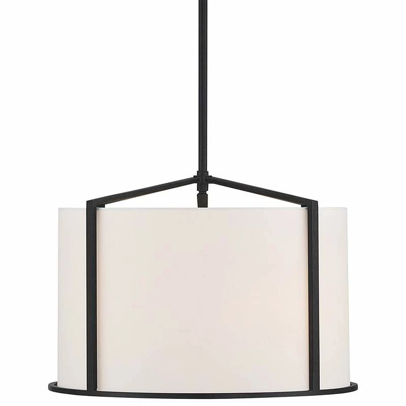 Crystorama Carlyn 16" Wide Black Steel Drum Pendant Light 3 Crystorama Carlyn 16" Wide Black Steel Drum Pendant Light