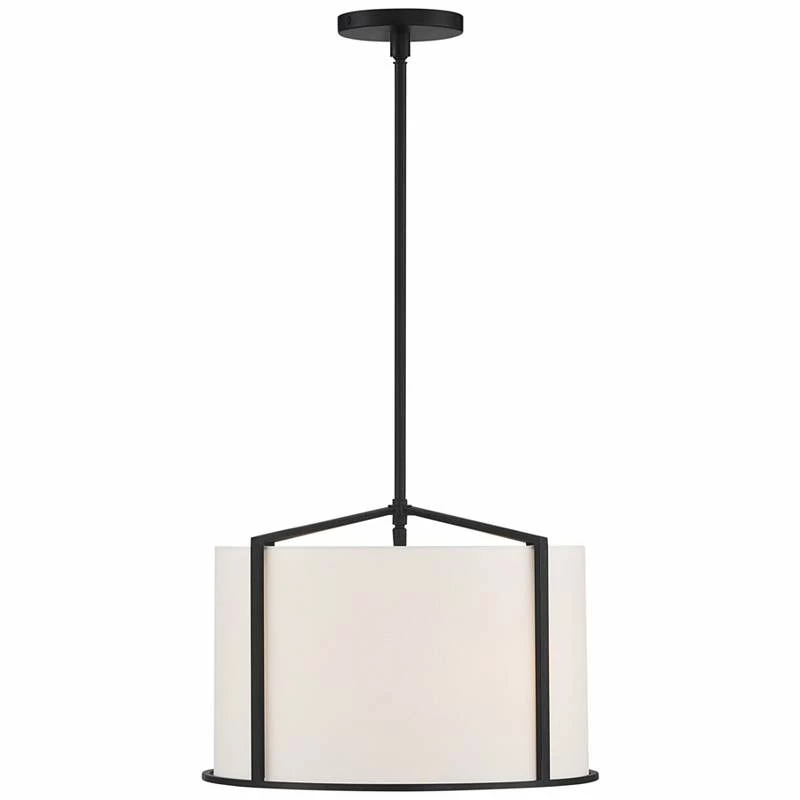 Crystorama Carlyn 16" Wide Black Steel Drum Pendant Light 6 Crystorama Carlyn 16" Wide Black Steel Drum Pendant Light - Image 4