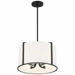 Crystorama Carlyn 16" Wide Black Steel Drum Pendant Light 11 Crystorama Carlyn 16" Wide Black Steel Drum Pendant Light -Outlet The Radiantix Store crystorama carlyn 16 inch wide black steel drum pendant light 157n1views4