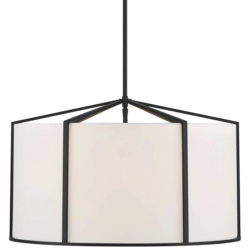 Crystorama Carlyn 24" Wide Black Steel Drum Pendant Light 3 Crystorama Carlyn 24" Wide Black Steel Drum Pendant Light
