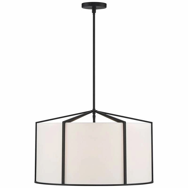 Crystorama Carlyn 24" Wide Black Steel Drum Pendant Light 6 Crystorama Carlyn 24" Wide Black Steel Drum Pendant Light - Image 4
