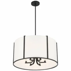 Crystorama Carlyn 24" Wide Black Steel Drum Pendant Light 11 Crystorama Carlyn 24" Wide Black Steel Drum Pendant Light -Outlet The Radiantix Store crystorama carlyn 24 inch wide black steel drum pendant light 158n1views4
