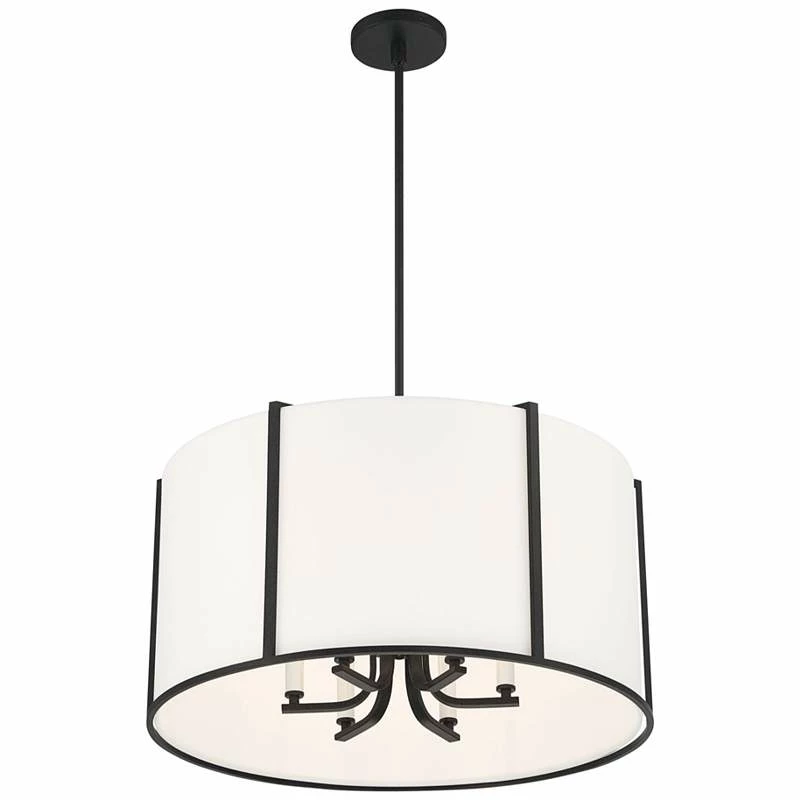 Crystorama Carlyn 24" Wide Black Steel Drum Pendant Light 7 Crystorama Carlyn 24" Wide Black Steel Drum Pendant Light - Image 5