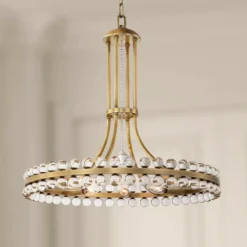 Crystorama Clover 22 1/2"W Aged Brass And Crystal Chandelier