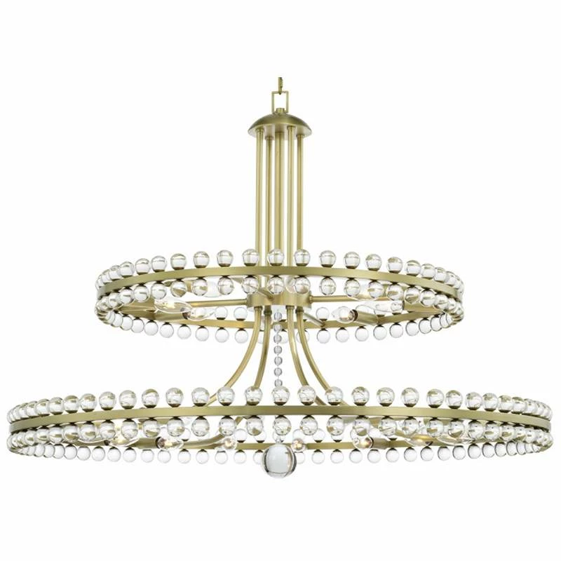Crystorama Clover 40" Wide Aged Brass 2-Tier Chandelier 4 Crystorama Clover 40" Wide Aged Brass 2-Tier Chandelier - Image 2