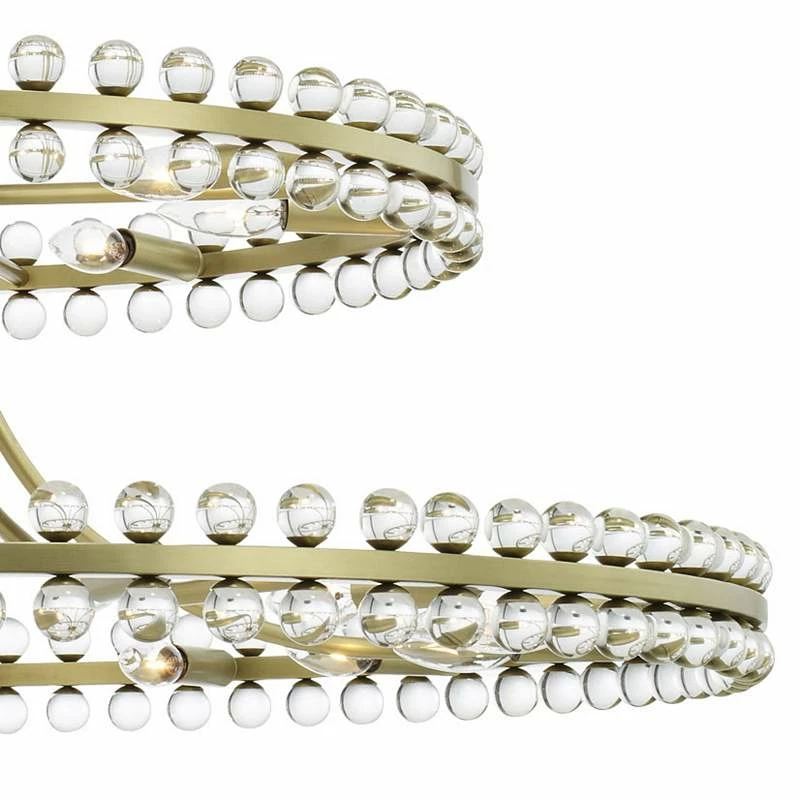 Crystorama Clover 40" Wide Aged Brass 2-Tier Chandelier 5 Crystorama Clover 40" Wide Aged Brass 2-Tier Chandelier - Image 3