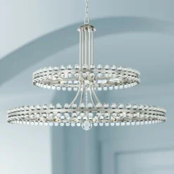 Crystorama Clover 40" Wide Brushed Nickel 2-Tier Chandelier