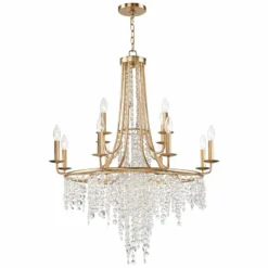 Crystorama Gabrielle 30" Wide 12-Light Antique Gold Crystal Chandelier -Outlet The Radiantix Store crystorama gabrielle 30 inch wide 12 light antique gold crystal chandelier 464e3views1