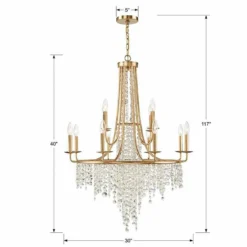 Crystorama Gabrielle 30" Wide 12-Light Antique Gold Crystal Chandelier -Outlet The Radiantix Store crystorama gabrielle 30 inch wide 12 light antique gold crystal chandelier 464e3views5