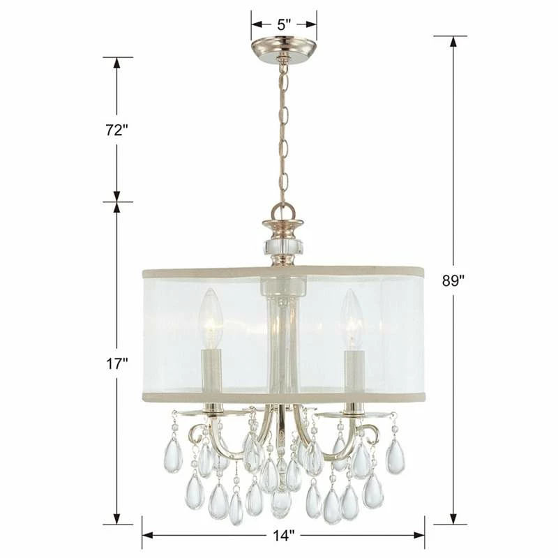 Crystorama Hampton Polished Chrome 14" Wide Mini Chandelier 9 Crystorama Hampton Polished Chrome 14" Wide Mini Chandelier - Image 7