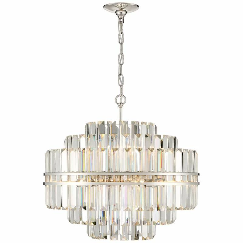 Crystorama Hayes 22" Wide 12-Light Nickel And Crystal Chandelier 5 Crystorama Hayes 22" Wide 12-Light Nickel And Crystal Chandelier - Image 3