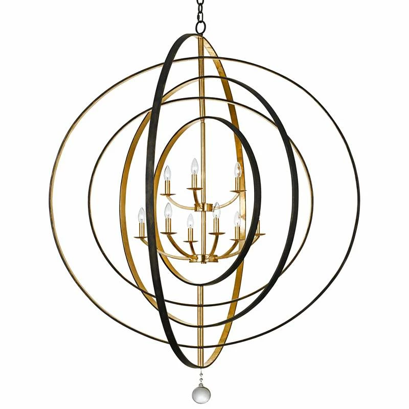 Crystorama Luna 48" Wide Bronze And Gold 9-Light Chandelier 4 Crystorama Luna 48" Wide Bronze And Gold 9-Light Chandelier - Image 2