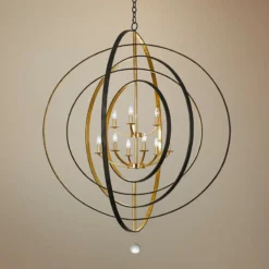 Crystorama Luna 48" Wide Bronze And Gold 9-Light Chandelier