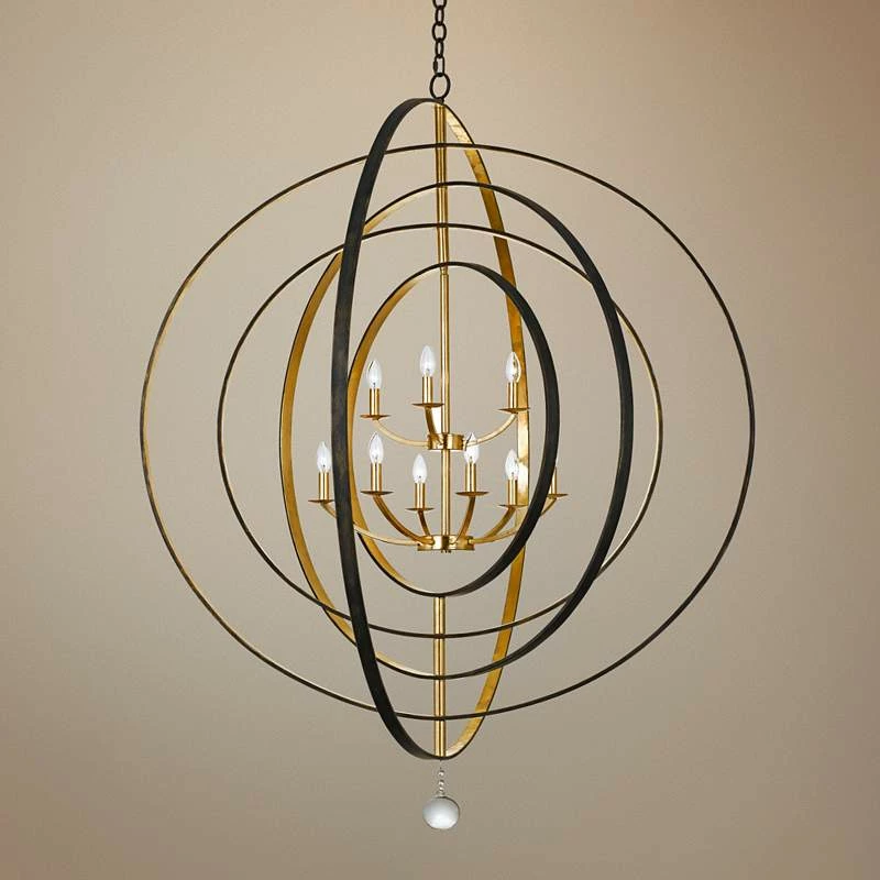 Crystorama Luna 48" Wide Bronze And Gold 9-Light Chandelier 3 Crystorama Luna 48" Wide Bronze And Gold 9-Light Chandelier