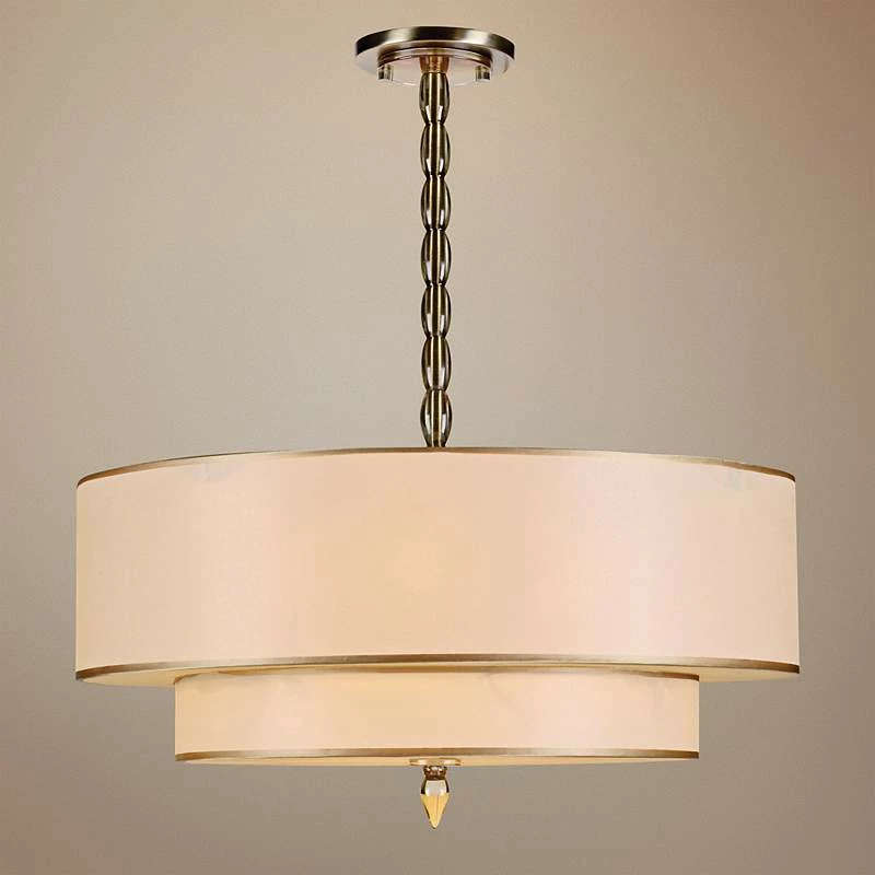 Crystorama Luxo Collection Brass 26" Wide Pendant Light 3 Crystorama Luxo Collection Brass 26" Wide Pendant Light