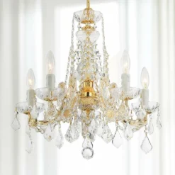 Crystorama Maria Theresa 20" Wide 5-Light Gold Chandelier