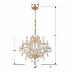 Crystorama Maria Theresa 20"W Gold 6-Light Crystal Chandelier -Outlet The Radiantix Store crystorama maria theresa 20 inchw gold 6 light crystal chandelier 957e1views3