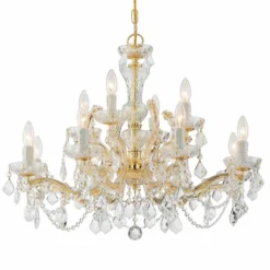 Crystorama Maria Theresa 29"W Gold 12-Light Crystal Chandelier