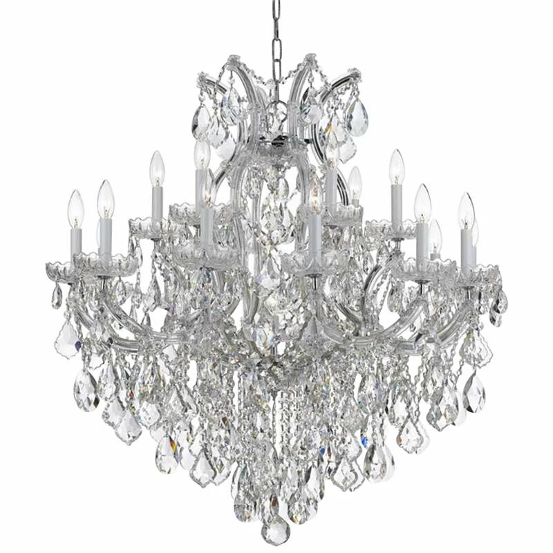 Crystorama Maria Theresa 35"W Chrome 19-Light Crystal Chandelier 4 Crystorama Maria Theresa 35"W Chrome 19-Light Crystal Chandelier - Image 2