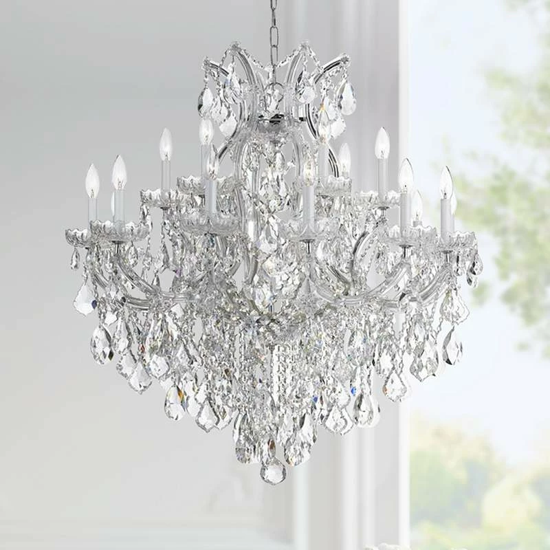 Crystorama Maria Theresa 35"W Chrome 19-Light Crystal Chandelier 3 Crystorama Maria Theresa 35"W Chrome 19-Light Crystal Chandelier