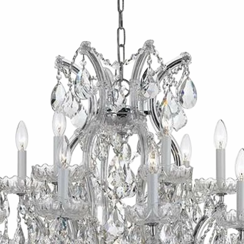 Crystorama Maria Theresa 35"W Chrome 19-Light Crystal Chandelier 6 Crystorama Maria Theresa 35"W Chrome 19-Light Crystal Chandelier - Image 4