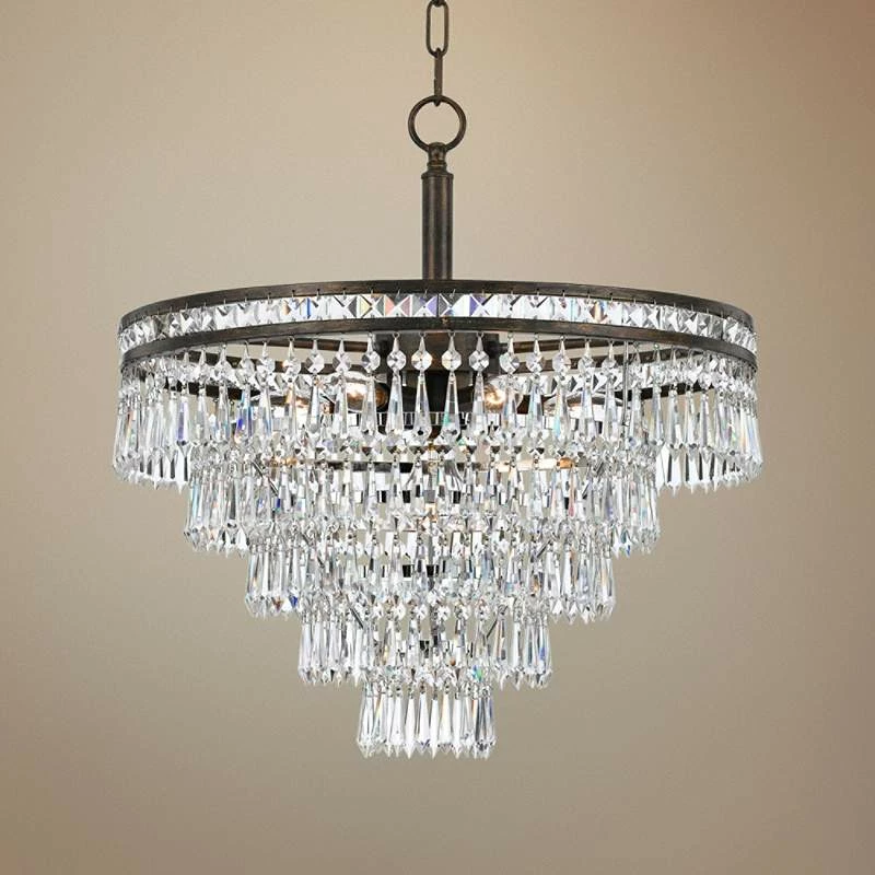 Crystorama Mercer 20"W English Bronze And Crystal Chandelier 3 Crystorama Mercer 20"W English Bronze And Crystal Chandelier