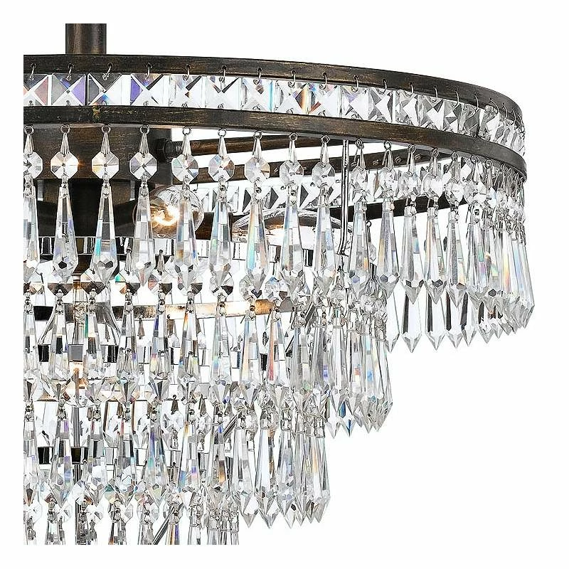 Crystorama Mercer 20"W English Bronze And Crystal Chandelier 5 Crystorama Mercer 20"W English Bronze And Crystal Chandelier - Image 3