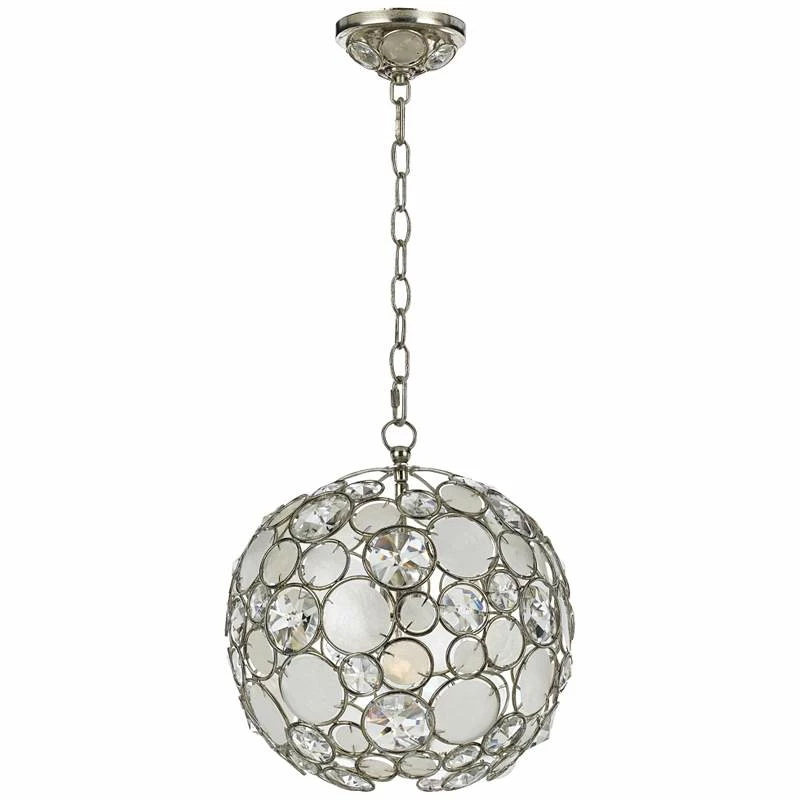 Crystorama Palla 13" Wide Antique Silver Orb Pendant Light 4 Crystorama Palla 13" Wide Antique Silver Orb Pendant Light - Image 2