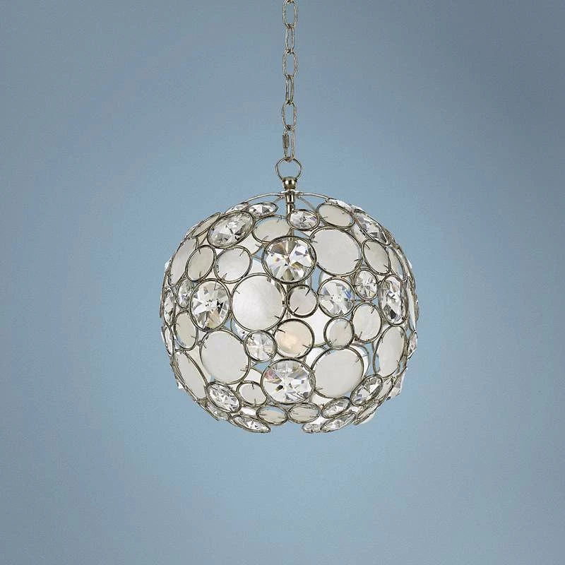 Crystorama Palla 13" Wide Antique Silver Orb Pendant Light 3 Crystorama Palla 13" Wide Antique Silver Orb Pendant Light