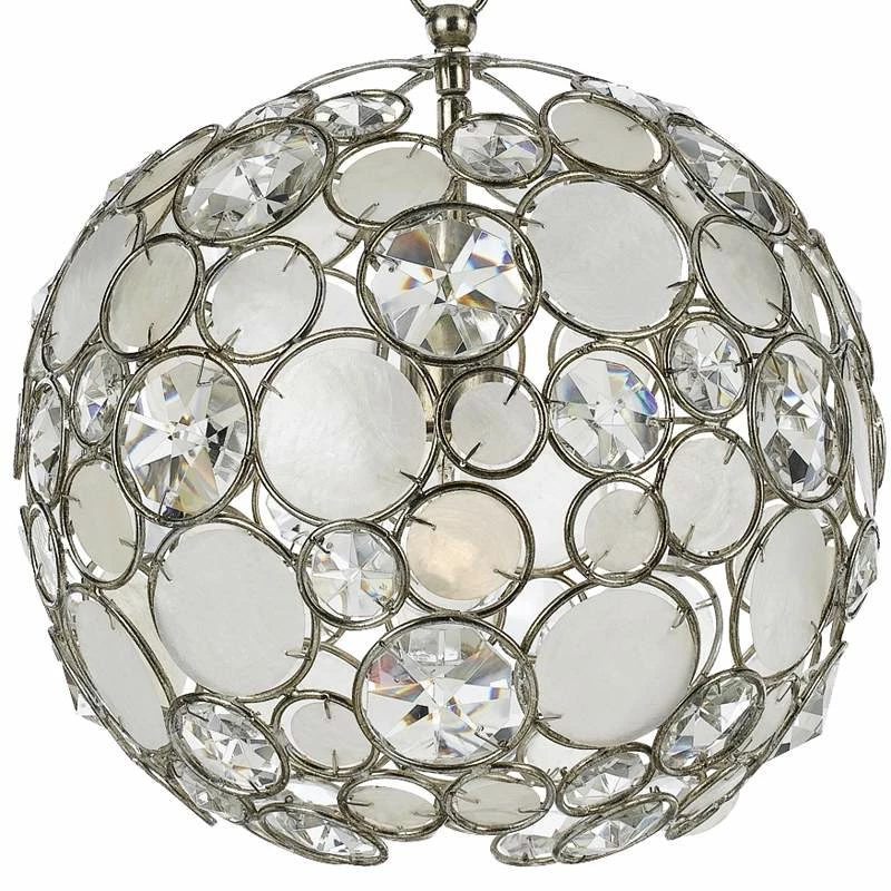 Crystorama Palla 13" Wide Antique Silver Orb Pendant Light 6 Crystorama Palla 13" Wide Antique Silver Orb Pendant Light - Image 4