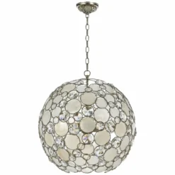 Crystorama Palla 22" Wide Antique Silver Orb Pendant Light