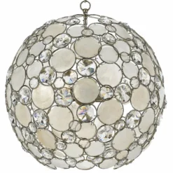 Crystorama Palla 22" Wide Antique Silver Orb Pendant Light -Outlet The Radiantix Store crystorama palla 22 inch wide antique silver orb pendant light v2028views2